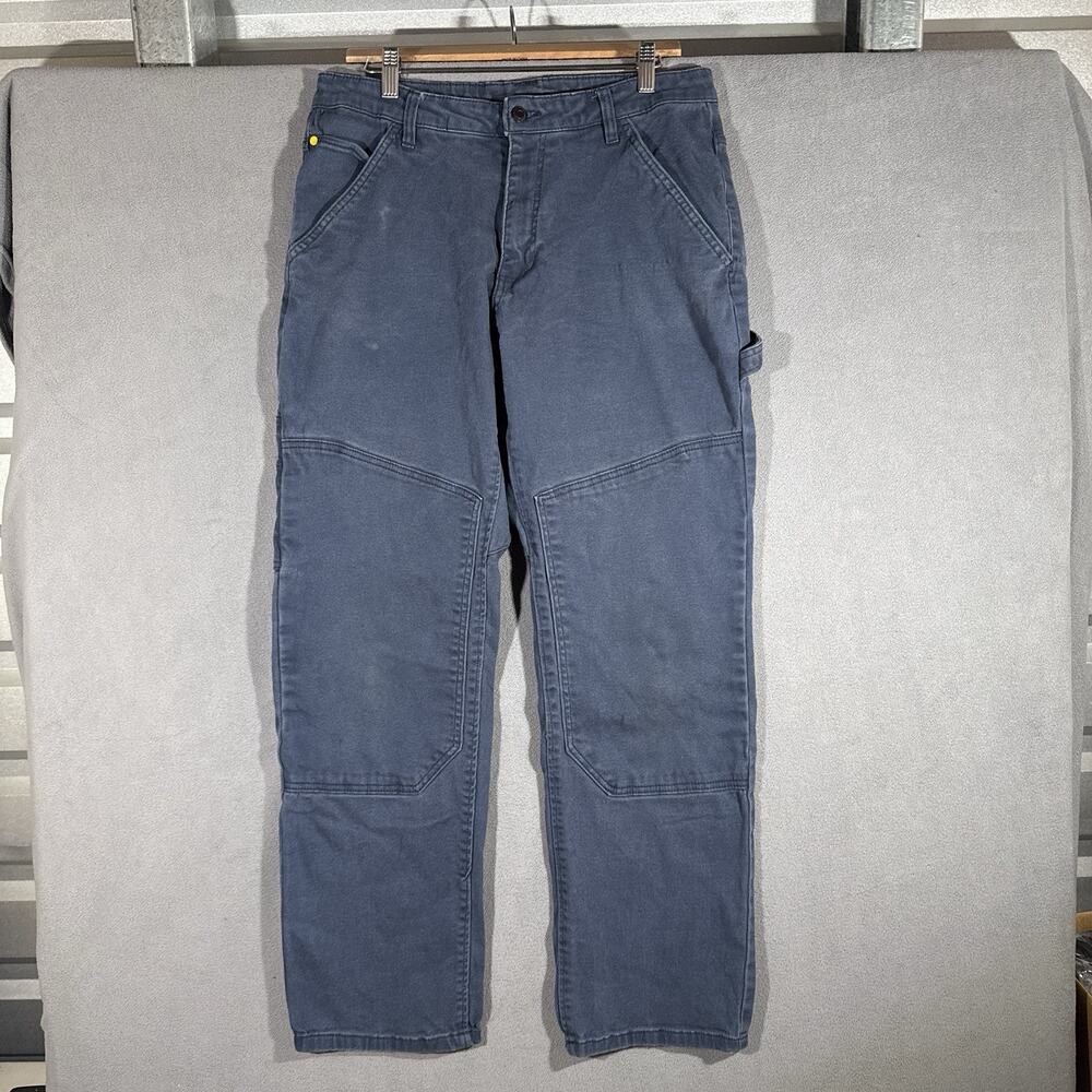 Cat Caterpillar Pants Mens 34x32 Double Knee Workwear Stretch Carpenter Blue